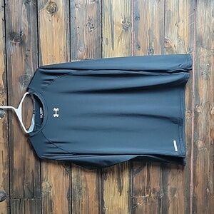 Under Armour Long Sleeve Black Compression Heat Gear Workout Shirt Mens Size 2XL